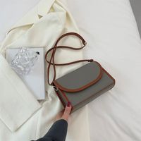 Women's Small Pu Leather Color Block Elegant Square Magnetic Buckle Shoulder Bag Crossbody Bag Square Bag sku image 4