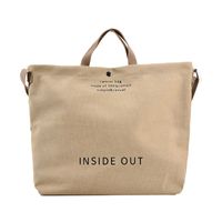 Women's Basic Letter Solid Color Canvas Shopping Bags main image 6