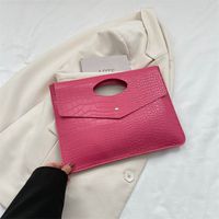 Women's Pu Leather Solid Color Streetwear Square Magnetic Buckle Clutch Bag sku image 4