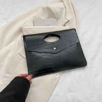 Women's Pu Leather Solid Color Streetwear Square Magnetic Buckle Clutch Bag sku image 1