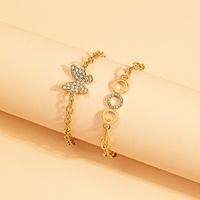 Simple Style Butterfly Artificial Gemstones Alloy Wholesale Bracelets main image 4