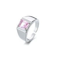 Modern Style Square Copper Inlay Zircon Open Rings sku image 1