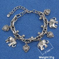 Commute Elephant Alloy Plating Silver Plated Unisex Anklet main image 2