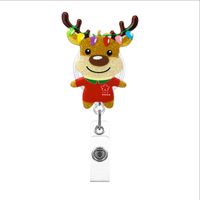 Christmas Acrylic Gold Leaf Glitter Snowman Gingerbread Man Gloves Bell Telescopic Rotating Pull Peels Voucher Buckle sku image 8