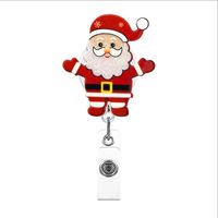 Christmas Acrylic Gold Leaf Glitter Snowman Gingerbread Man Gloves Bell Telescopic Rotating Pull Peels Voucher Buckle sku image 10