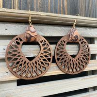 1 Pair Retro Geometric Water Droplets Wood Ear Hook main image 2