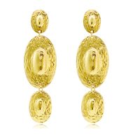 1 Pair Simple Style Oval Plating Alloy Gold Plated Rhodium Plated Drop Earrings sku image 1