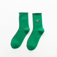 Unisex Casual Clouds Rainbow Solid Color Cotton Embroidery Crew Socks A Pair sku image 7