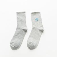 Unisex Casual Clouds Rainbow Solid Color Cotton Embroidery Crew Socks A Pair sku image 9