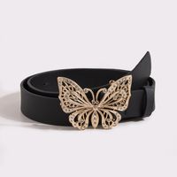 Streetwear Butterfly Pu Leather Plating Inlay Artificial Diamond Women's Leather Belts main image 2