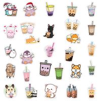 50 Sheets/100 Sheets New Bubble Tea Graffiti Stickers Waterproof Luggage Notebook Scooter Water Cup Stickers main image 4