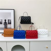 Women's Small Pu Leather Solid Color Elegant Classic Style Square Flip Cover Shoulder Bag Handbag Crossbody Bag main image 1