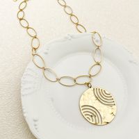 304 Stainless Steel 14K Gold Plated Classical Roman Style Plating Hollow Out Lines main image 1