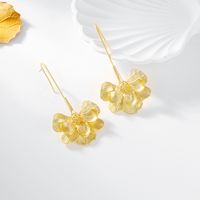 1 Paar Einfacher Stil Blume Überzug Legierung Vergoldet Überzogen Mit Rhodium Ohrringe main image 1