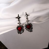 1 Pair Classic Style Heart Shape Alloy Drop Earrings sku image 2