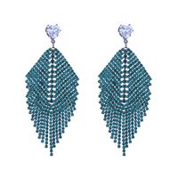 1 Pair Elegant Tassel Inlay Alloy Rhinestones Drop Earrings sku image 2