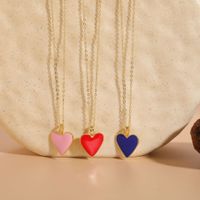 Elegant Lady Heart Shape Brass 14k Gold Plated Pendant Necklace In Bulk main image 5