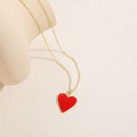 Elegant Lady Heart Shape Brass 14k Gold Plated Pendant Necklace In Bulk main image 6