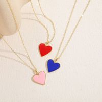 Elegant Lady Heart Shape Brass 14k Gold Plated Pendant Necklace In Bulk main image 3