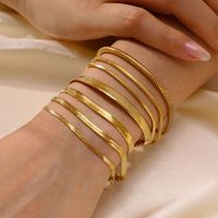 IG Style Classic Style Solid Color 304 Stainless Steel 18K Gold Plated Bracelets In Bulk main image 1