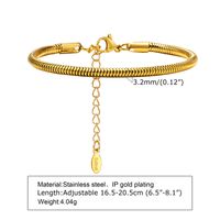 IG Style Classic Style Solid Color 304 Stainless Steel 18K Gold Plated Bracelets In Bulk sku image 5