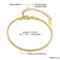 IG Style Classic Style Solid Color 304 Stainless Steel 18K Gold Plated Bracelets In Bulk sku image 3