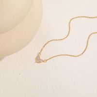 Elegant Princess Heart Shape Butterfly Brass 14k Gold Plated Zircon Pendant Necklace In Bulk main image 6