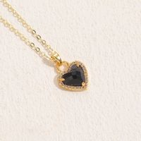 Elegant Princess Heart Shape Butterfly Brass 14k Gold Plated Zircon Pendant Necklace In Bulk sku image 4