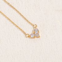 Elegant Princess Heart Shape Butterfly Brass 14k Gold Plated Zircon Pendant Necklace In Bulk sku image 3