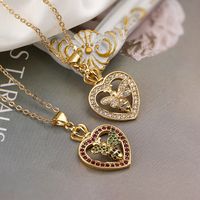 Simple Style Commute Bee Copper 18k Gold Plated Zircon Pendant Necklace In Bulk main image 1