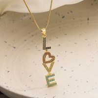 Simple Style Commute Love Copper 18k Gold Plated Zircon Pendant Necklace In Bulk main image 1