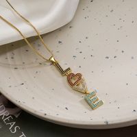 Simple Style Commute Love Copper 18k Gold Plated Zircon Pendant Necklace In Bulk main image 4