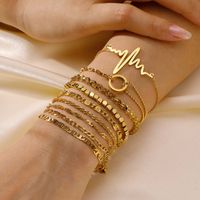 IG Style Casual Simple Style Geometric 201 Stainless Steel 18K Gold Plated Bracelets In Bulk main image 6