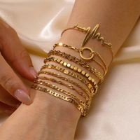 IG Style Casual Simple Style Geometric 201 Stainless Steel 18K Gold Plated Bracelets In Bulk main image 1