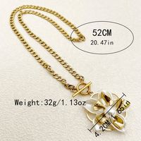 304 Stainless Steel 14K Gold Plated Classical Vintage Style Sweet Plating Flower Pearl Shell Pendant Necklace main image 2