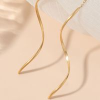 1 Pair Casual Elegant Simple Style Solid Color Plating Titanium Steel 18k Gold Plated Ear Line main image 4
