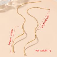 1 Pair Casual Elegant Simple Style Solid Color Plating Titanium Steel 18k Gold Plated Ear Line main image 5