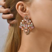 Retro Lady Simple Style Water Droplets Rhinestone Inlay Artificial Gemstones Women's Drop Earrings main image 5