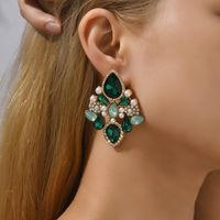 Retro Lady Simple Style Water Droplets Rhinestone Inlay Artificial Gemstones Women's Drop Earrings main image 8
