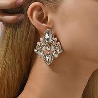 Retro Lady Simple Style Water Droplets Rhinestone Inlay Artificial Gemstones Women's Drop Earrings main image 6