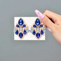Retro Lady Simple Style Water Droplets Rhinestone Inlay Artificial Gemstones Women's Drop Earrings sku image 1