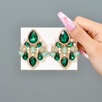 Retro Lady Simple Style Water Droplets Rhinestone Inlay Artificial Gemstones Women's Drop Earrings sku image 6
