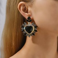 Glam Heart Shape Glass Women's Drop Earrings main image 3