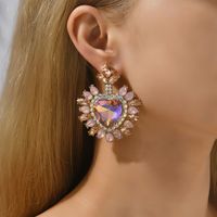 Glam Heart Shape Glass Women's Drop Earrings main image 4
