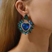 Glam Heart Shape Glass Women's Drop Earrings main image 6