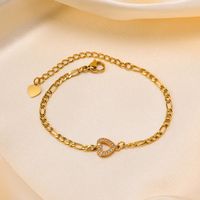 Copper Gold Plated Simple Style Star Butterfly Heart Shape Zircon Bracelets sku image 2