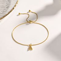 IG Style Letter Copper Plating Inlay Zircon Women's Anklet main image 5