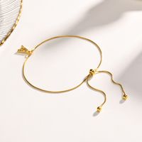 Simple Style Letter Gold Plated Zircon Bracelets In Bulk main image 5