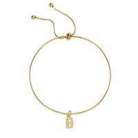 Simple Style Letter Gold Plated Zircon Bracelets In Bulk sku image 2