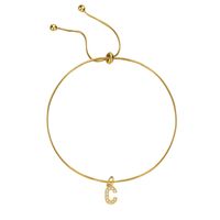 Simple Style Letter Gold Plated Zircon Bracelets In Bulk sku image 3